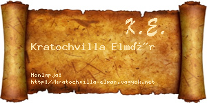 Kratochvilla Elmár névjegykártya